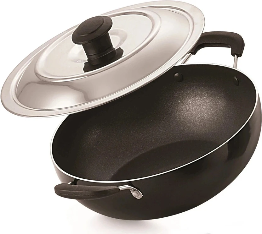 paasapahce Kadhai with SS lid, Induction and Gas Compatible, 23.5cm diameter, non stick Kadhai Flipkart sale