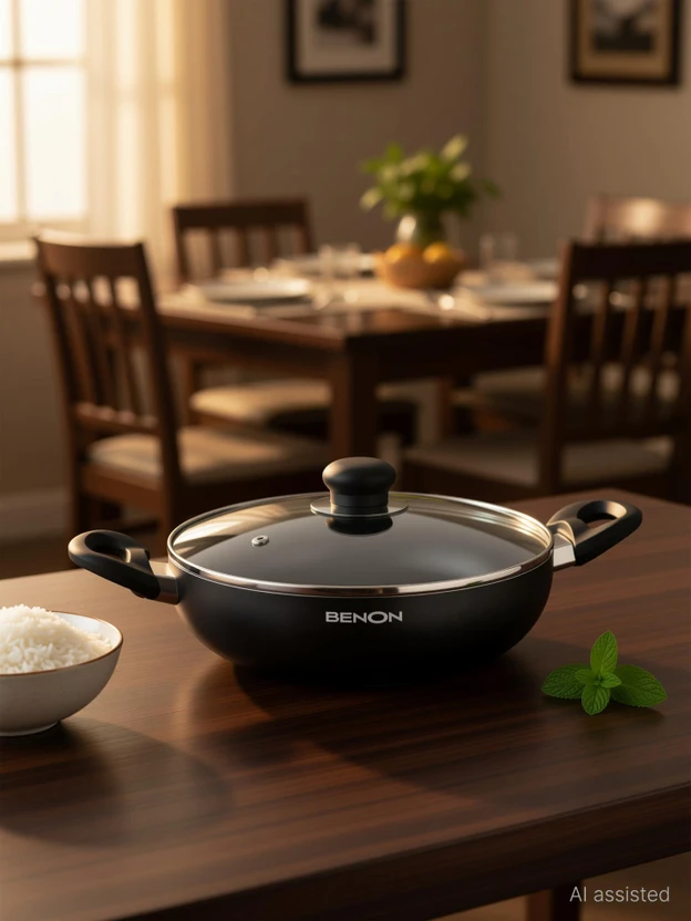 Benon Induction Base Kadhai 24 cm diameter with Lid 1.5 L capacity Flipkart sale