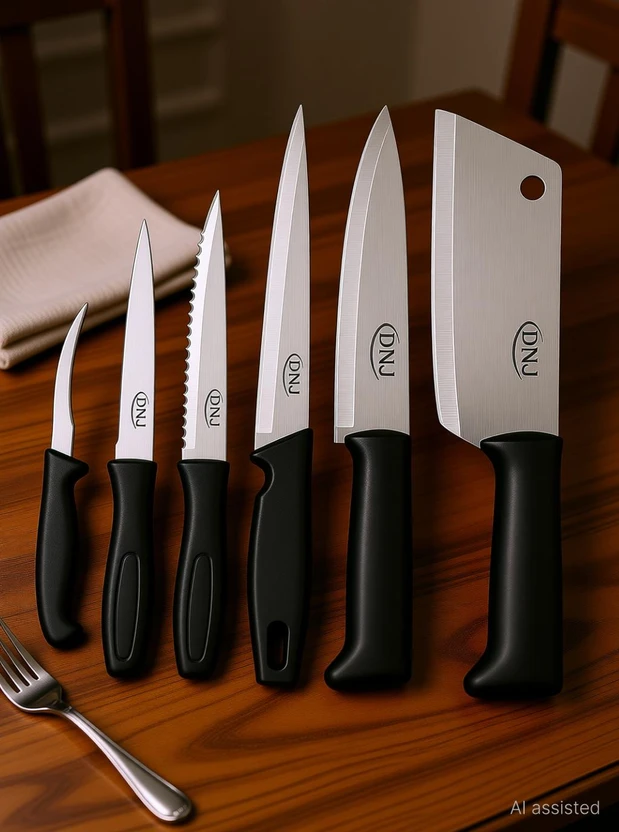 DNJ 6 Pc Stainless Steel Knife Set Kitchen Knife set of 6 , Stainless steel knife set Flipkart sale
