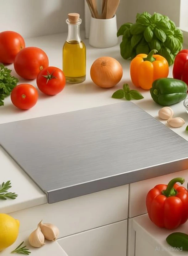 NORVIUM 41cmx31cm Premium Stainless Steel Chopping Board for Kitchen Stainless Steel Cutting Bo Flipkart sale