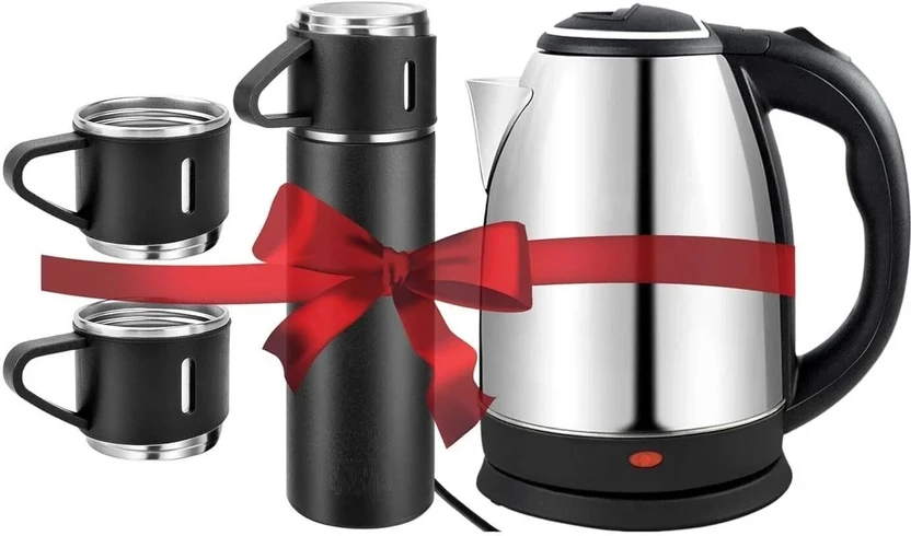 Owqust Electric Kettle & Vacuum Flask Set (500ml,Multicolor) With 3 coffee Mug Electric Kettle Flipkart sale