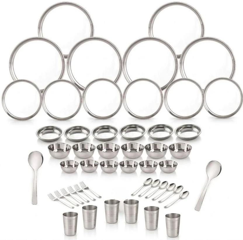 NEELAM Pack of 101 Stainless Steel Neelam Stainless Steel 24G Premium Eco Dinner Set 101 Pcs Si Flipkart sale