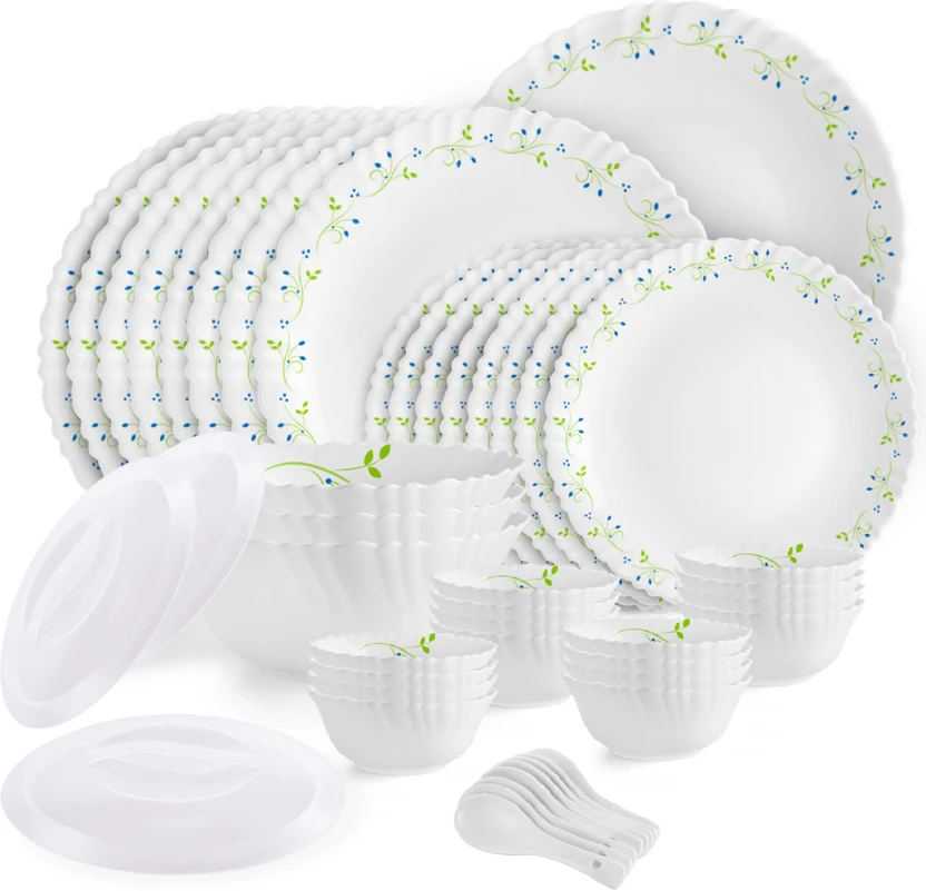 cello Pack of 47 Opalware Dazzle Tropical Lagoon|Crockery Set | Dinner Set Flipkart sale