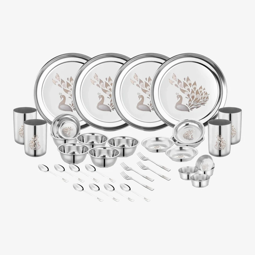 Classic Essentials Pack of 32 Stainless Steel Stainless Steel Peacock Lazer Design Stainless St Flipkart sale