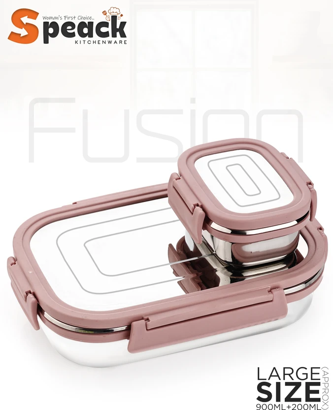 SPEACK Kid 2 Containers Stainless Steel Office Lunch Box Flipkart sale