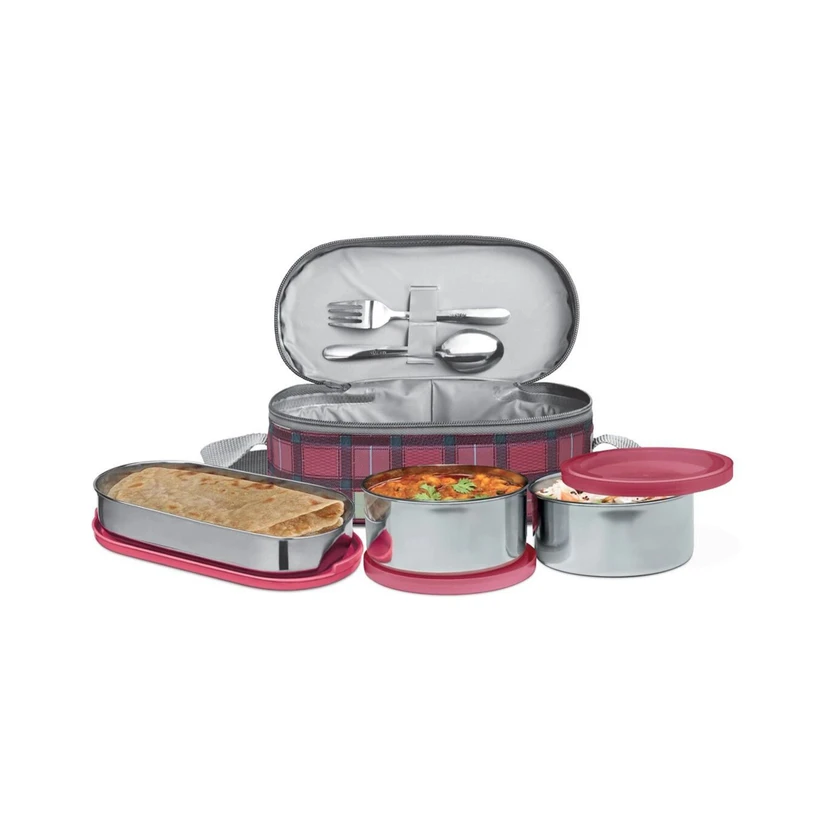 MILTON Corporate Stainless Steel (2 x 280 ml, 472 ml),Maroon 3 Containers Stainless Steel Offic Flipkart sale