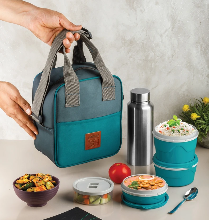 Luxe Premium Insulated Lunch Bag with Leakproof Containers & Steel Bottle 3 Containers Plastic, Flipkart sale