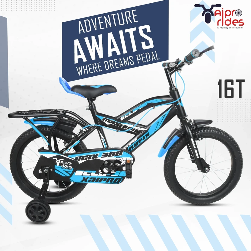 xaipro plus 16T Max-300 Kids cycle 4 to 6 years (Single Speed, Rigid, Sky Blue) 16 T (inch) Mou Flipkart sale