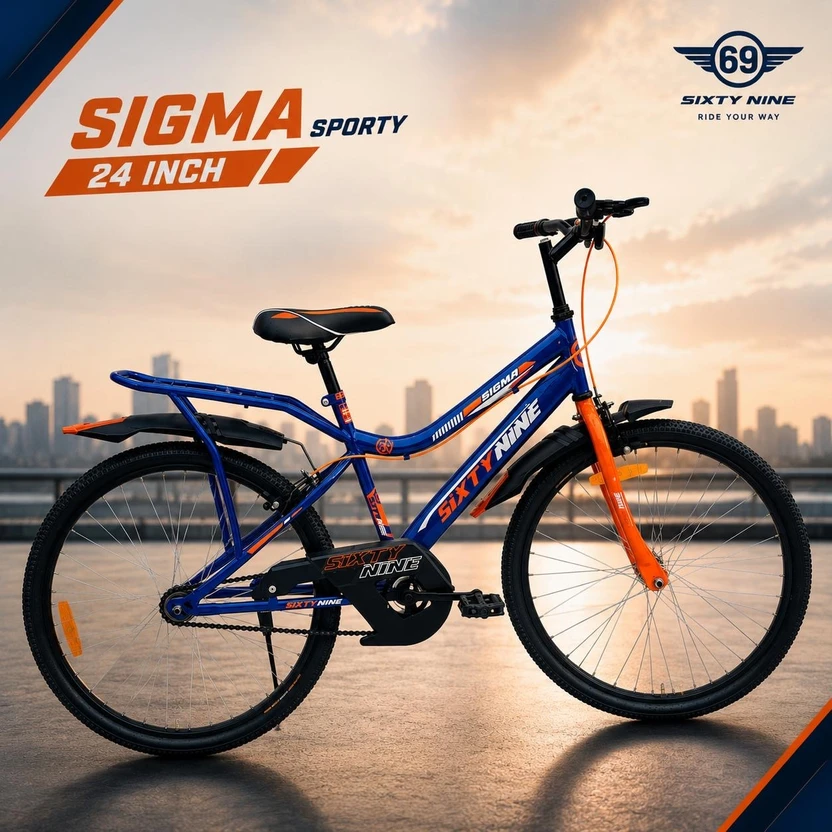 FOXGLOVE SIXTY NINE 24 INCH IBC ADMIRAL BLUE FRAME TYRE TUBE FOR 8 PLUS AGE 90 % FITTED 24 T (i Flipkart sale