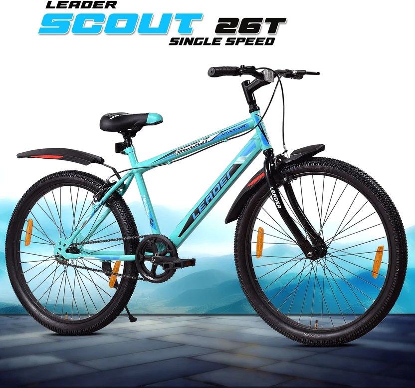 LEADER Scout 26T SEA Blue BLACK for Ride 26 T (inch) Mountain Cycle Flipkart sale