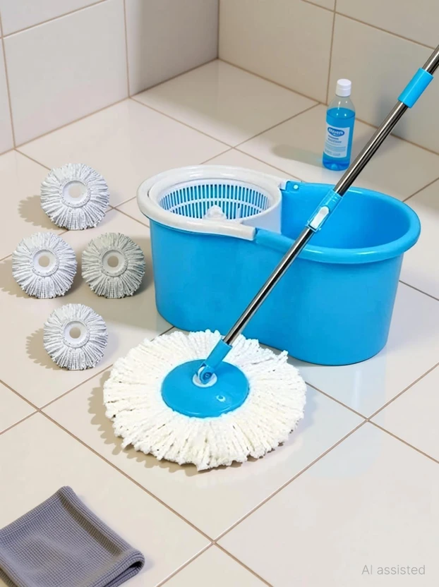 Ayush Premium 360° Self Spin with Rotating Head with 4 extra refill | floor cleaner Mop Set Flipkart sale