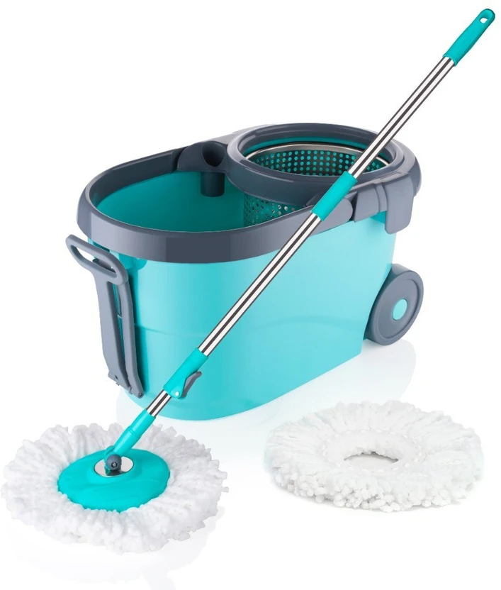 Flipkart SmartBuy Bucket Spin Mop Floor Cleaning and Mopping System2 Microfiber Refills,Aqua Flipkart sale