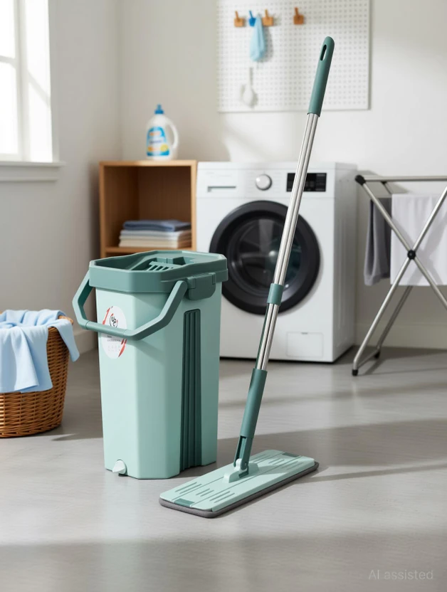 UPC Microfiber Bucket 360? Flexible Head|Floor Cleaning Pocha Flat Mop Mop Set Flipkart sale