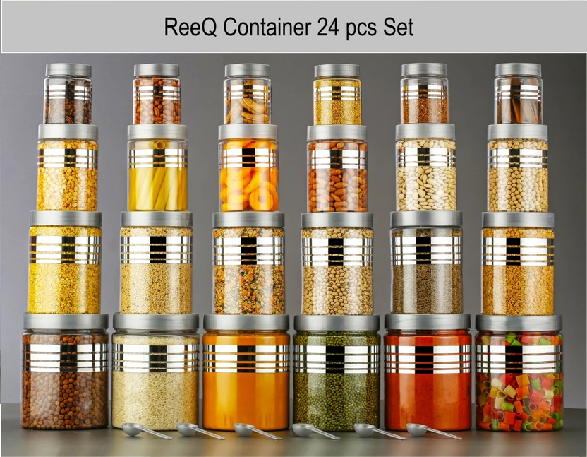 ReeQ Plastic Grocery Container - 1200 ml, 650 ml, 350 ml, 250 ml Flipkart sale
