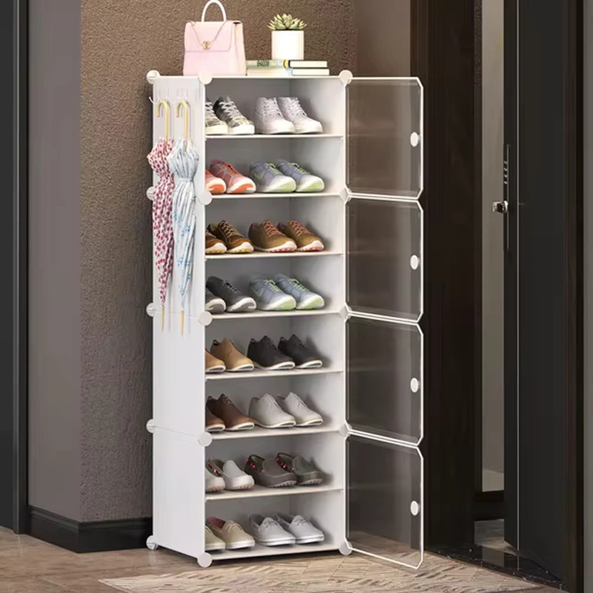 Sasimo 8-Shelf-4-Door Plastic Cubort Shoe Rack Plastic Collapsible Shoe Stand Flipkart sale