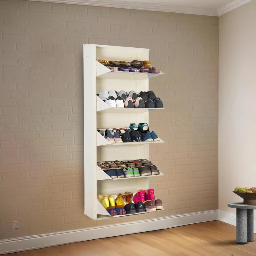 Delite Kom 24 Inch Wide, 10 Shelf | Double Decker | Store 30 Shoe/50 Slipper | Wall Mount Me Flipkart sale