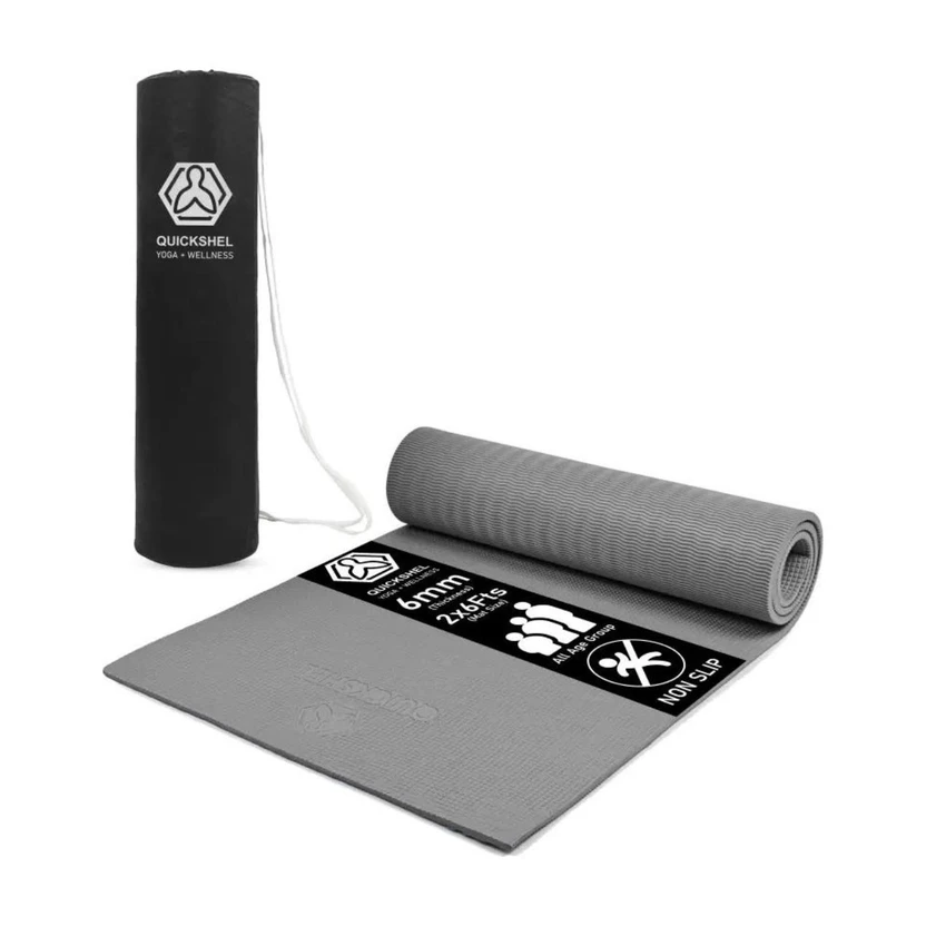 Quick Shel 6MM YOGA MAT 100% EVA ECO FRIENDLY Premium Quality Grey 6 mm Yoga Mat Flipkart sale
