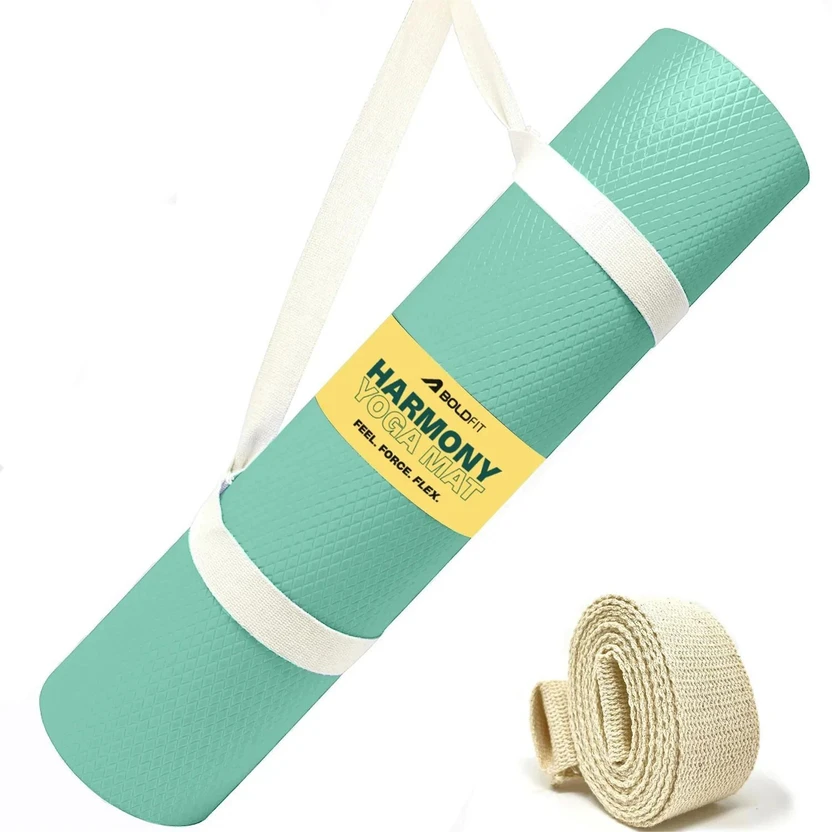 BOLDFIT Yoga Mat for Men Women 4mm Exercise Mat Anti Skid Workout Yoga Matte Carry Strap Gre Flipkart sale