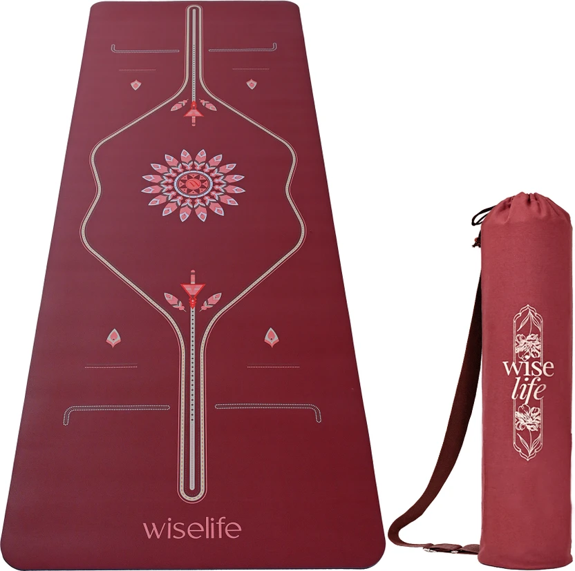 Wiselife Alignment PU Rubber Professional Yoga Mat with Carry Strap 5 mm Yoga Mat Flipkart sale