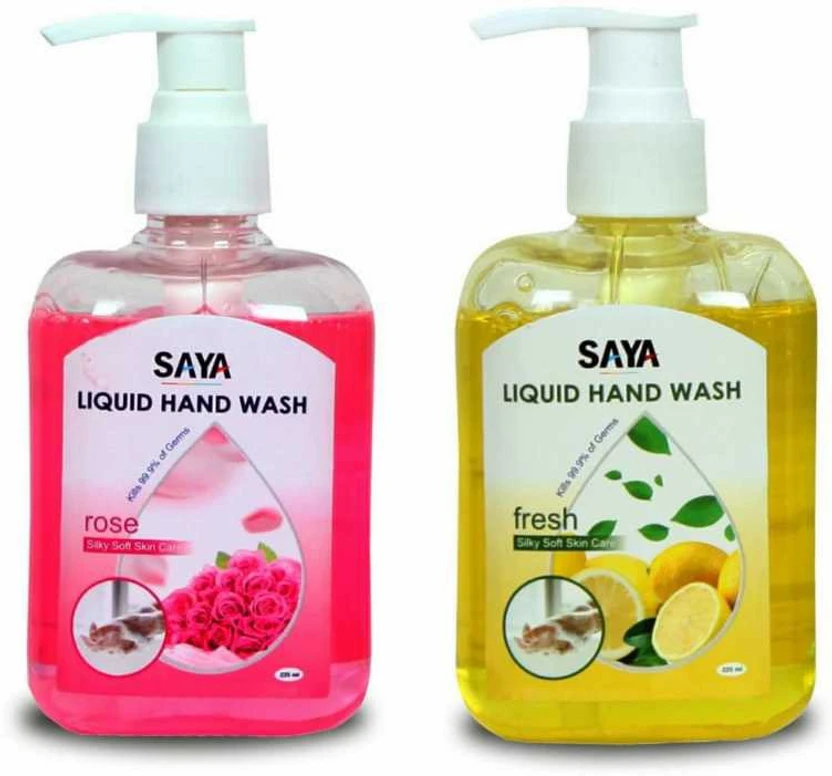 saya Liquid Hand wash with Rose (225 ML) and Lemon Fragrance (225 ML) Hand Wash Bottle Flipkart sale