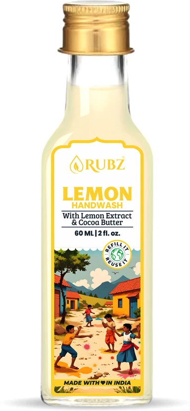 Rubz Lemon Hand Wash with Vitamin C | Deep Cleansing & Moisturizing - 60ml Hand Wash Bottle Flipkart sale