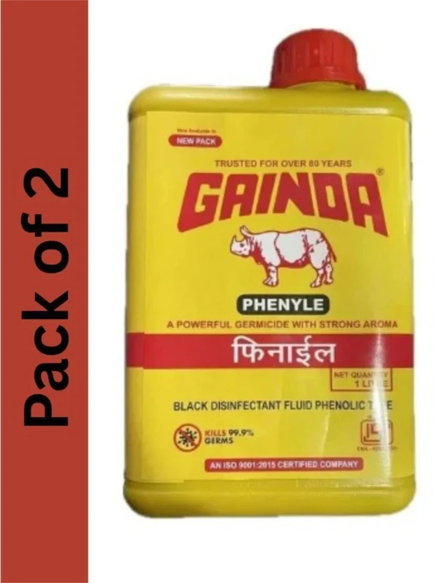 GAINDA Black Phenyl Disinfectant - A Powerful Germicide With Strong Aroma (Pack Of 2) origin Flipkart sale