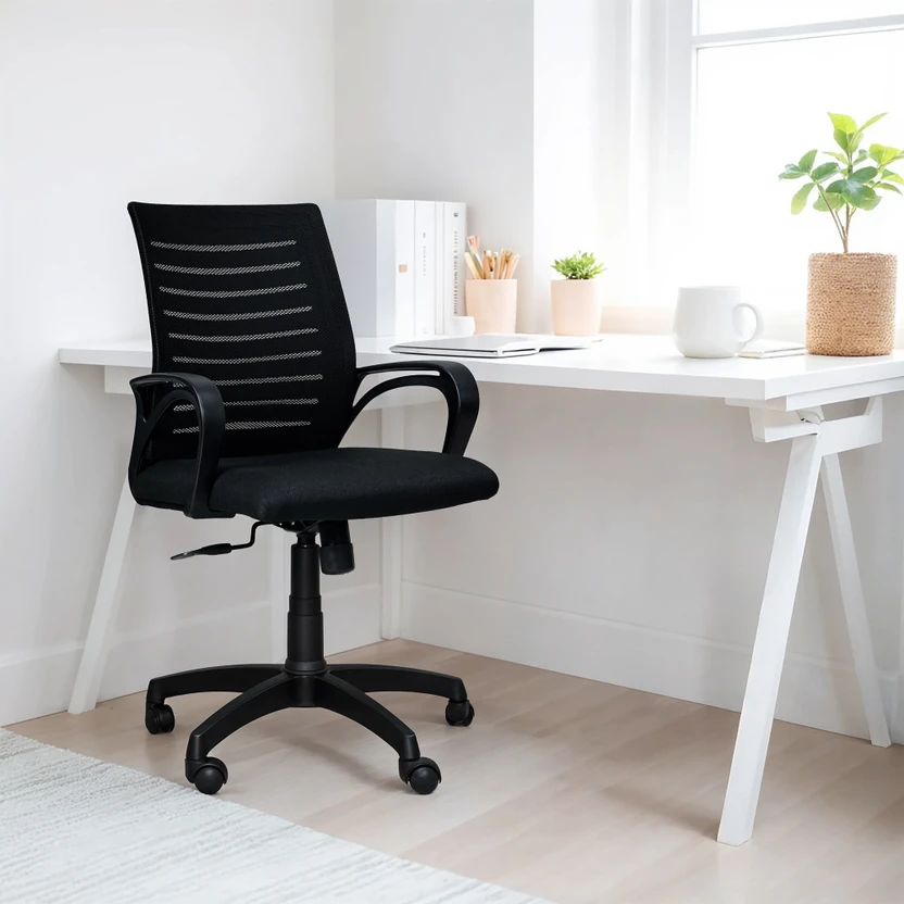 Comfort Mantra Bolt Ergonomic Office Chair Mid Back Lumbar Support Armrest Fabric Office Adj Flipkart sale