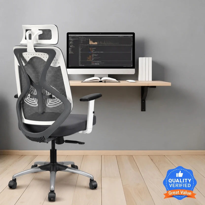 IAFA Ergolux High Back Ergonomic Office Chair with Heavy Duty Metal Base Mesh Office Adjusta Flipkart sale