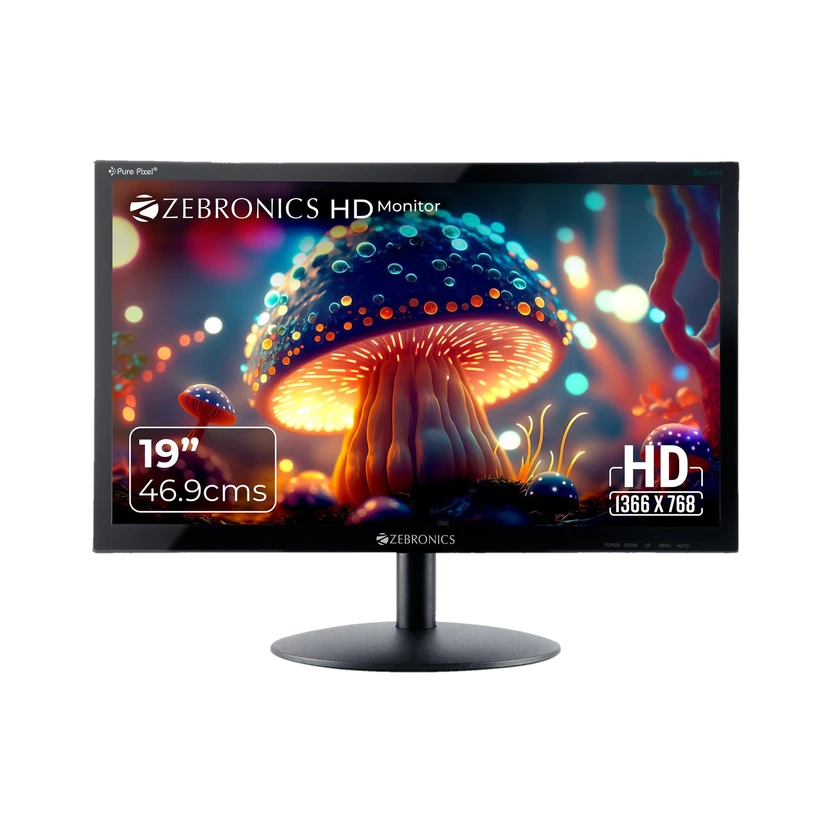 ZEBRONICS V-Series 46.99 cm (19 inch) HD LED Backlit TN Panel HDMI, VGA Input, HD 1366 x 768 Flipkart sale