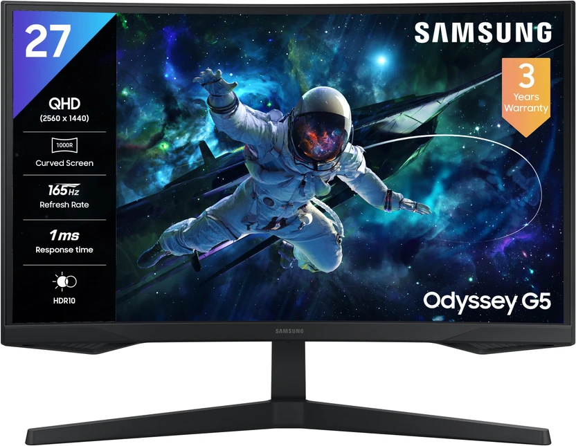 Samsung Odyssey G5 Curved 68.4 cm (27 inch) Curved Quad HD LED Backlit VA Panel with HDR10, Flipkart sale