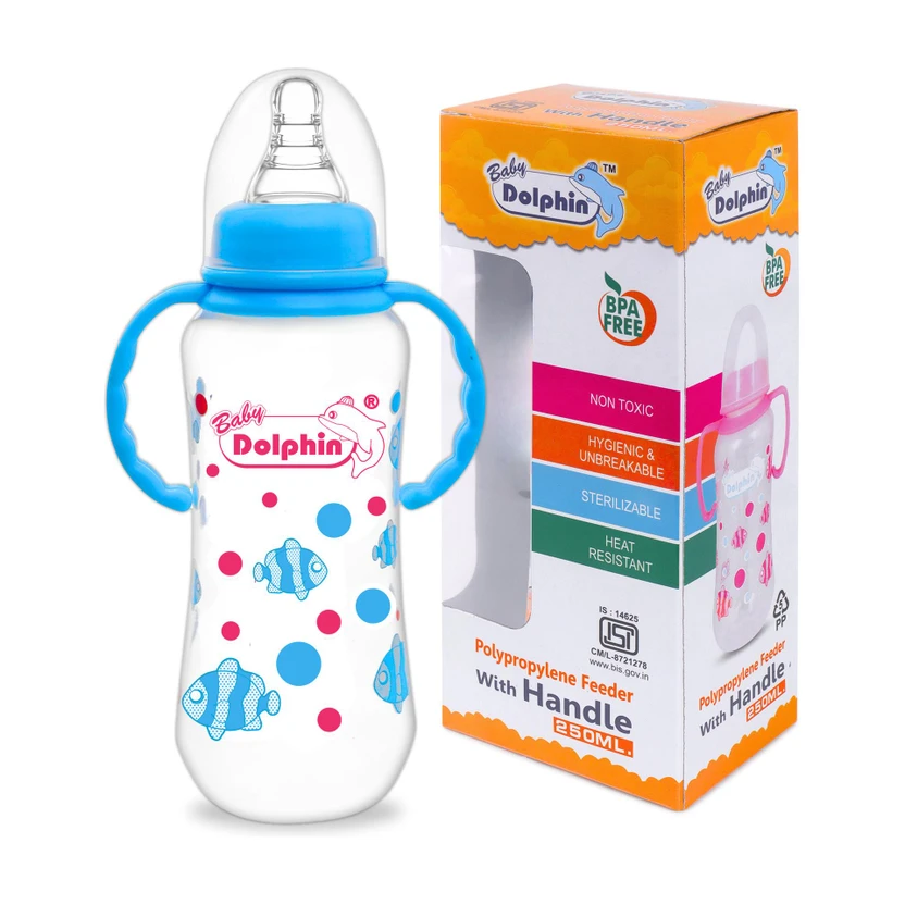 Baby Dolphin Anti-Colic Slim Neck Baby Feeding Bottle with Handle| BPA Free |Milk Bottle |3m Flipkart sale