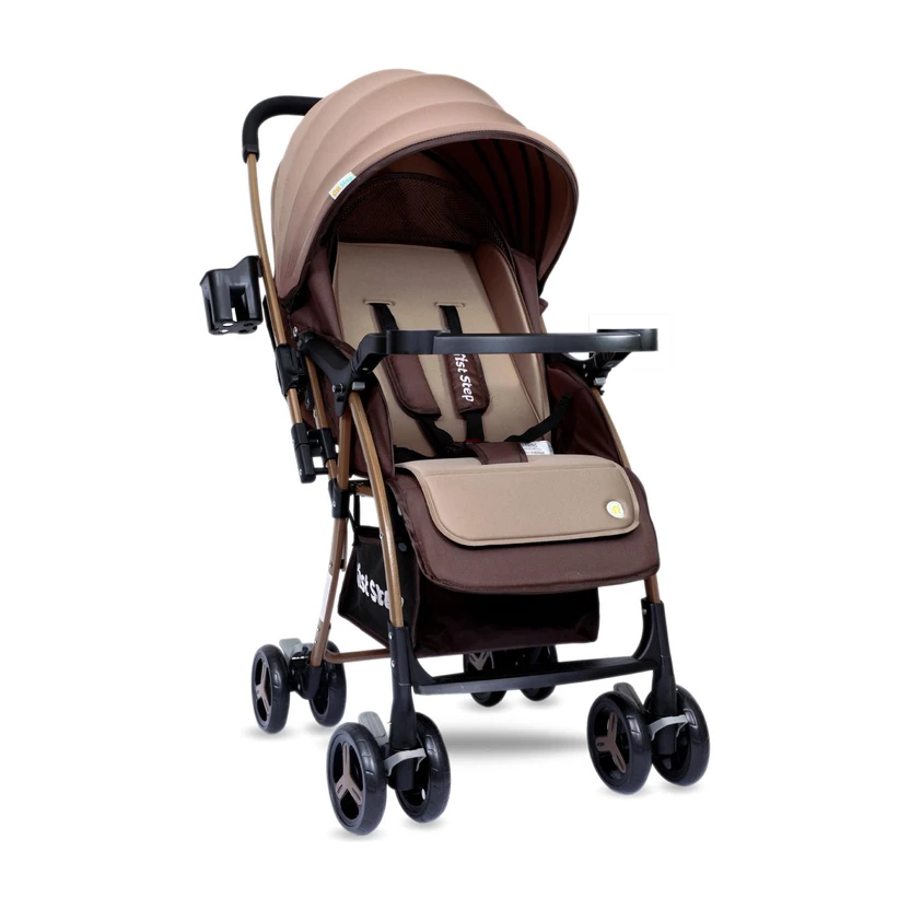 1st Step Caramel Baby With 5 Point Safety Harness And Reversible Handlebar Stroller Flipkart sale