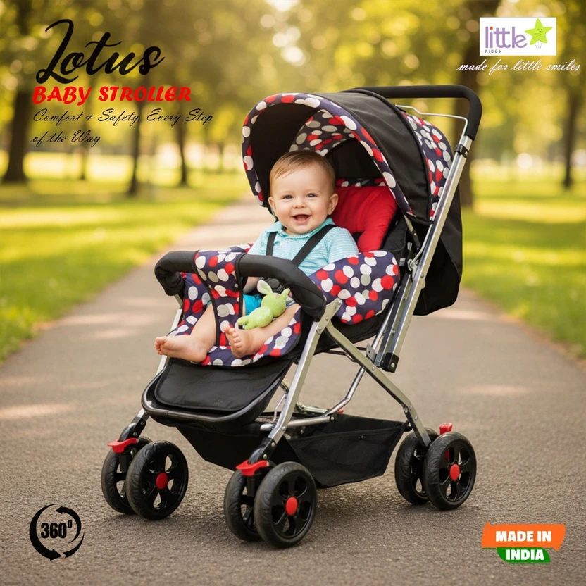LITTLE RIDES Explorer Baby Stroller New Born/Kids, with Safety Belt, 360 Swivel Wheel Stroll Flipkart sale