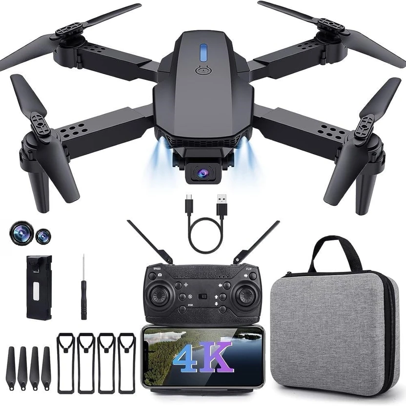 HIYADIKANS E88 Pro Max Drone with 4K HD Dual Cameras, Foldable Quadcopter Drone Flipkart sale