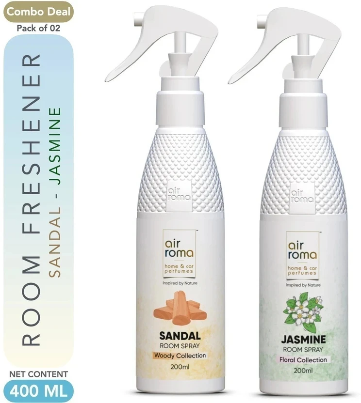 Airroma Jasmine, Sandal Spray Long-lasting Odour Eliminator for Home, Hotel Rooms, Toilet &  Flipkart sale