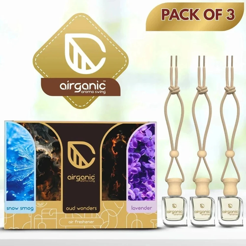 Airganic Aroma Swing Combo Offer: Oud Wonder, Lavender & Snow Smog Car Freshener Diffuser Ar Flipkart sale