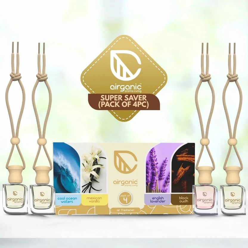 Airganic Aroma Swing pack 4 combo: Cool Ocean , Mexican Vanilla, Lavender & Black Oudh Car F Flipkart sale
