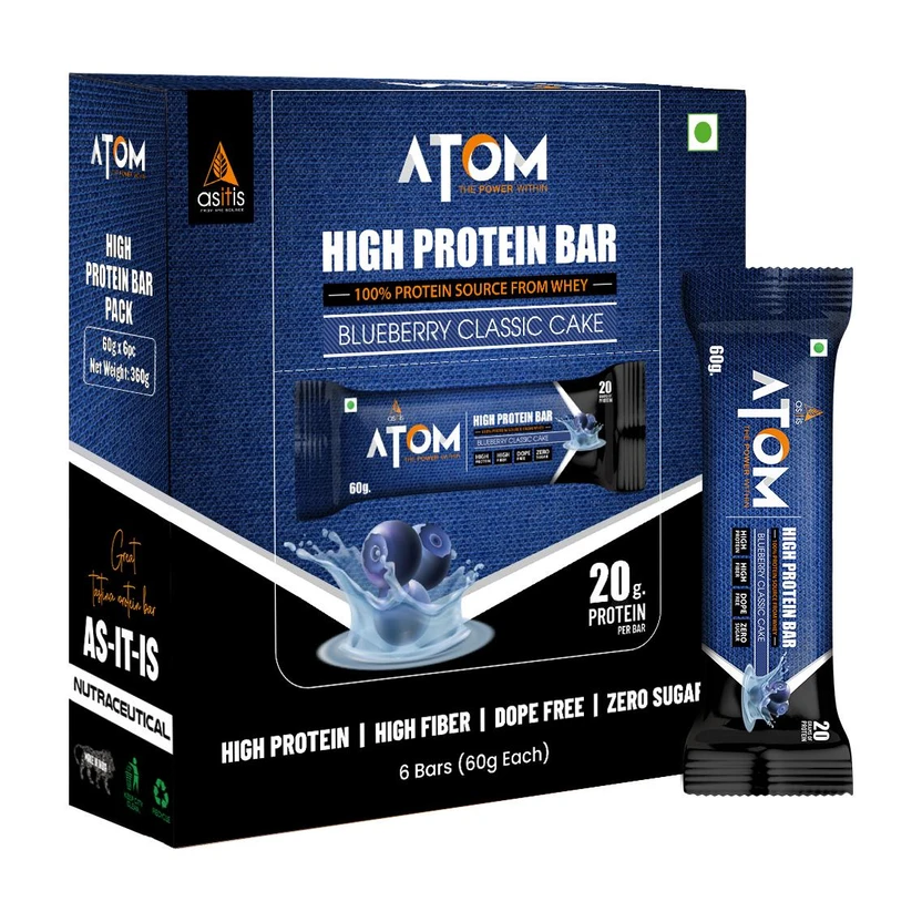 AS-IT-IS Nutrition ATOM High Protein Bar | 20g Protein | Pack of 6 (60g x 6) | Protein Bars Flipkart sale