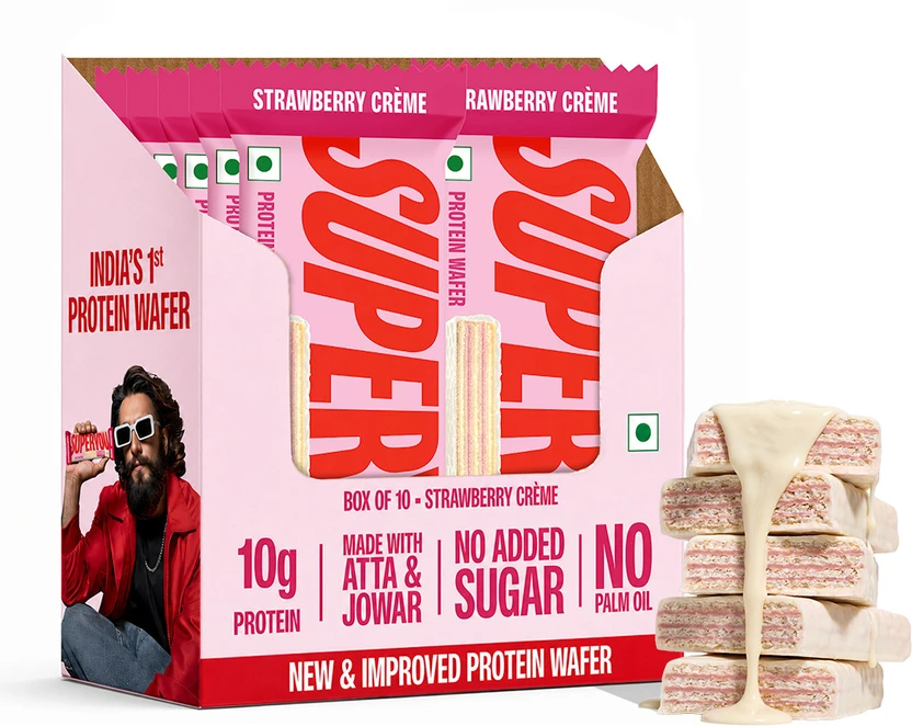 SUPERYOU Strawberry 10g Protein Wafer Bar with 3g Fiber and 0 added sugar - Pack of 10 Prote Flipkart sale