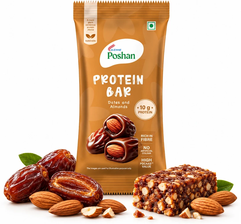 Acme Poshan Protein Bar Dates and Almonds 50gms, 10gms protein Pack of 1 Protein Bars Flipkart sale