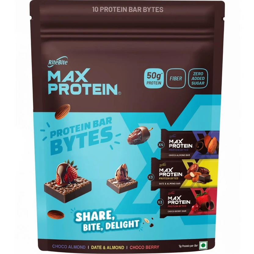 RiteBite Max Protein Minis Assorted Pack of 10, 5g Protein, 0 Added Sugar | Includes New Fla Flipkart sale