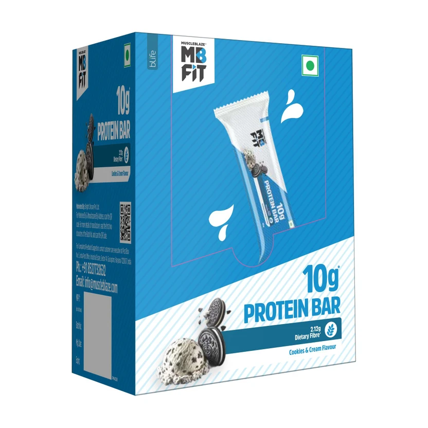 MUSCLEBLAZE 10 g Protein Bar, Gluten-Free, Healthy Protein Snacks, For Energy & Fitness Prot Flipkart sale