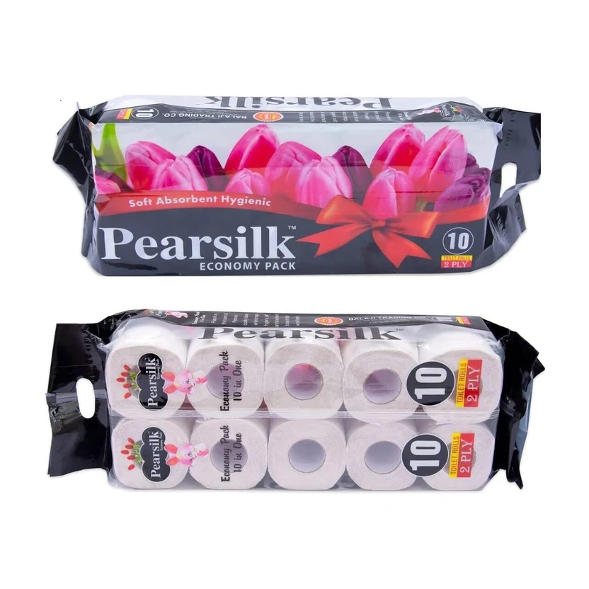 Bullcraft Pearsilk Toilet tissue paper roll, 2 Ply, 10 rolls Toilet Paper Roll Pack Of 10 To Flipkart sale