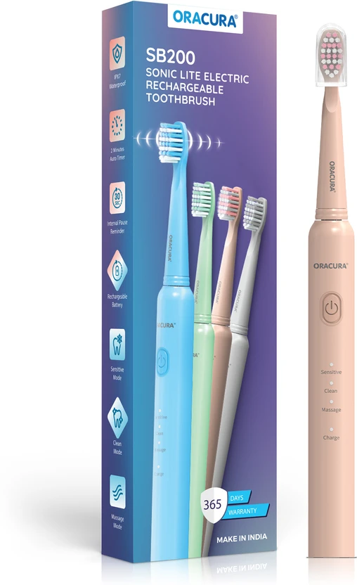 ORACURA SB200 Sonic Lite Electric Rechargeable Toothbrush With 36,000 Strokes/minute Electri Flipkart sale