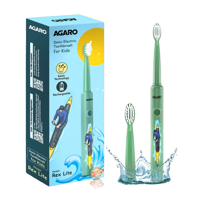 AGARO REX Lite Sonic Electric Kids Toothbrush with 3 Brushing Modes, 19000 Strokes p/m Elect Flipkart sale