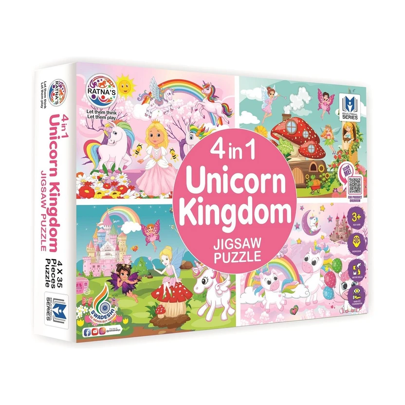 Ratnas 4 In 1 Unicorn Kingdom Jigsaw puzzle for kids Flipkart sale