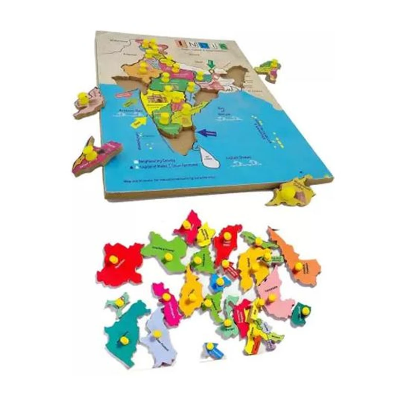 RITSKART 2024 New Wooden Educational learning Map Board Puzzle for kids Flipkart sale