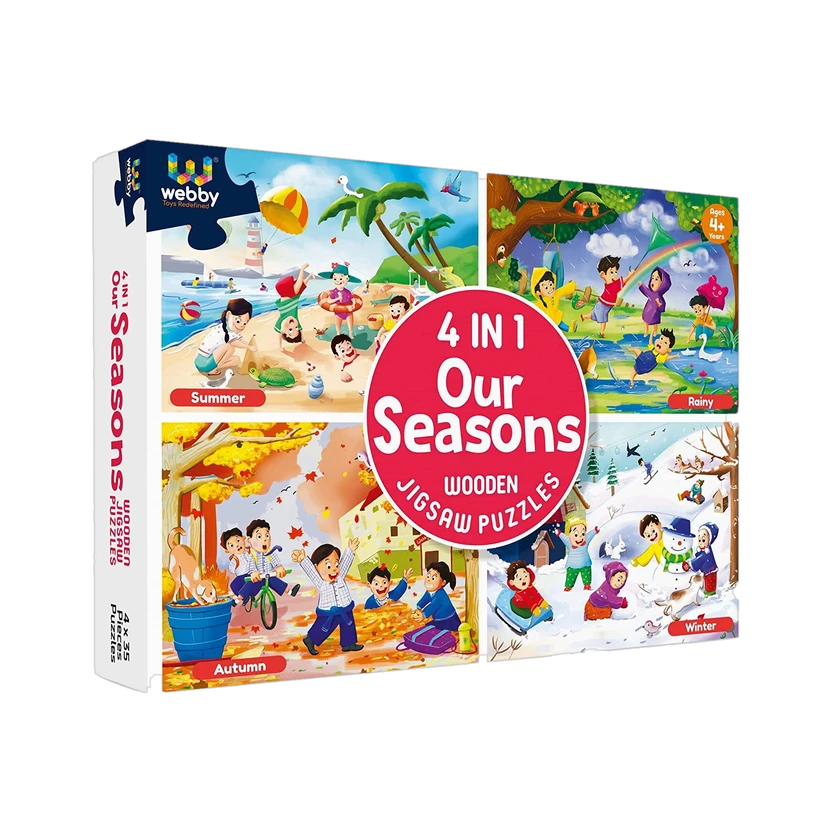 Webby 4 in 1 Wooden Season Puzzle Toy for Kids | Set of 4 Jigsaw Puzzle 35 Pieces Each Flipkart sale