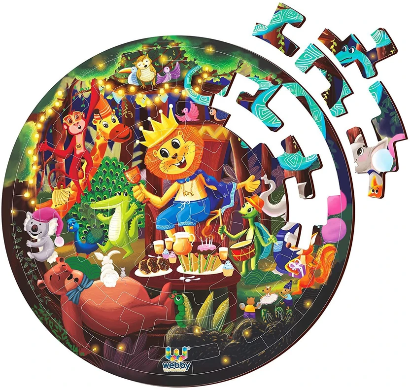 Webby Fazzle Jungle Party Theme Wooden Jigsaw Puzzle for Kids with Display Stand Flipkart sale