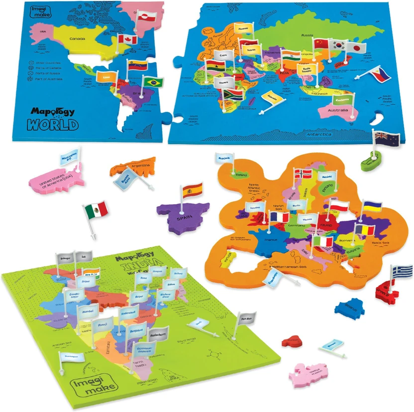 Imagimake Mapology India & World with Capitals-Educational Toy for Kids Above 5 Years Flipkart sale